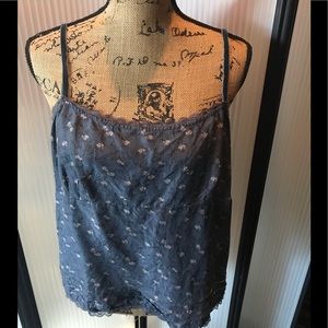 Tommy Hilfiger camisole w/velvet straps. 100% silk. Velvet straps side zipper.